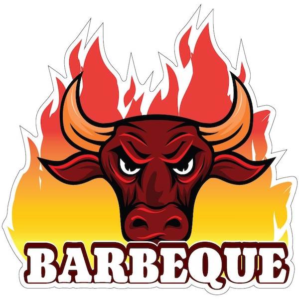Barbeque Decal Concession Stand Food Truck Sticker, 24" x 10", D-DC-24 Barbeque19